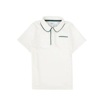 Water Club Piped Polo Swim Top Green