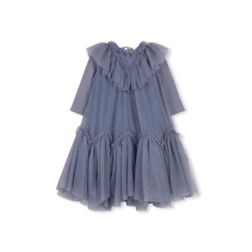 Lilou Gathered Tulle Gown Slate