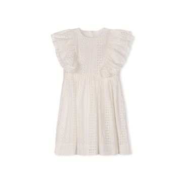 Papillon Ruffle Shoulder Eyelet Jumper