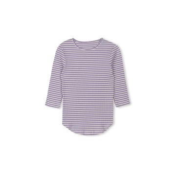 Cabana Striped Ribbed Back Seam Tee Blue