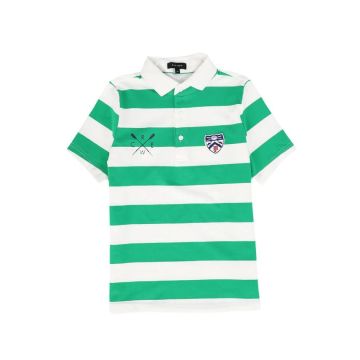 Bamboo Wide Striped Polo Green
