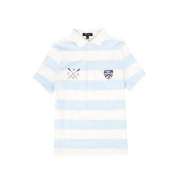 Bamboo Wide Striped Polo White/Blue