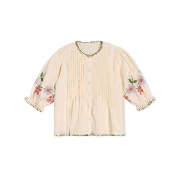 One Child Pan Blouson Sleeve Blouse Beige