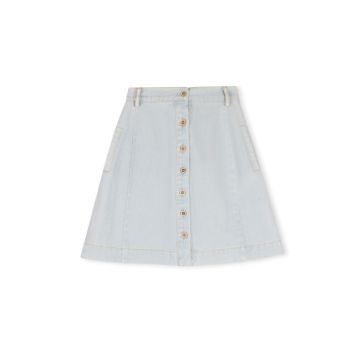 Cabana Haley Button Down Denim Knee Skirt