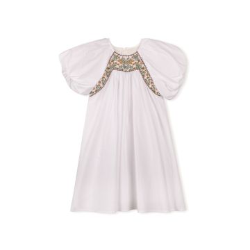 Lilou Poplin Embroidery Chest Detail Dress