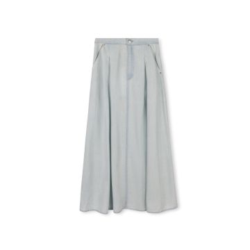 Vibe Vine Midi Skirt Blue Denim