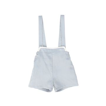 Bace Linen Trim Overall Shorts Light Blue