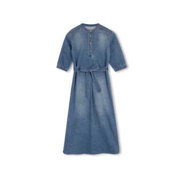 Vibe Denim Midi Belted Dress 