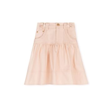 Cabana Braided Pocket Detail Knee Length Skirt Dusty Pink