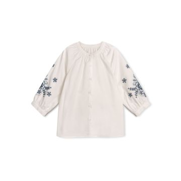 Mallory & Merlot Gram Embroidered Sleeve Blouse
