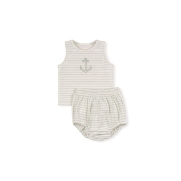 Phil And Phobe Dice Pastel Striped Anchor Tee And Bloomers 