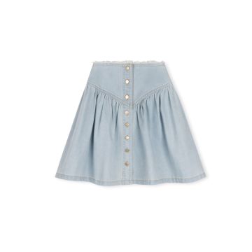 Phil And Phobe Edge Frayed Waist Knee Length Skirt
