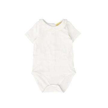 Le Bourdon Piped Peter Pan Collar Onesie White