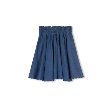 Phil And Phobe Willow Denim Embroidered Skirt