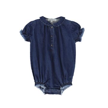 Bace Denim Fringe Smocked Romper 