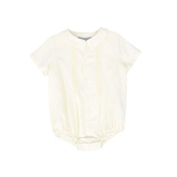 Bace Linen Pleated Romper ivory