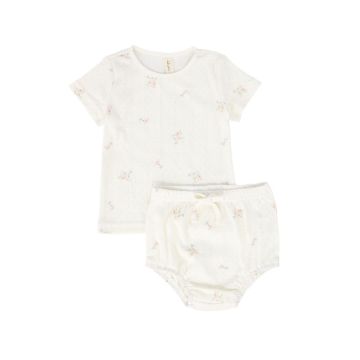 Bebe Jolee Floral Dot Bloomers Set Pink