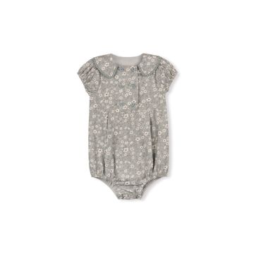 One Child Square Collar Floral Romper 