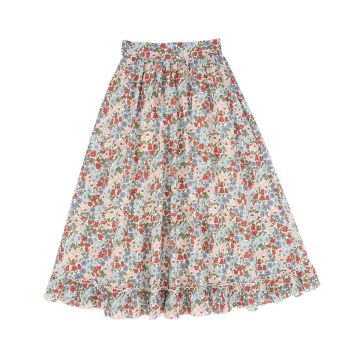 Bamboo Floral Trim Maxi Skirt 