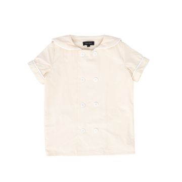 Bamboo Piped Sailor Blouse Cream