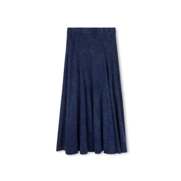 Cabana Mineral Wash Paneled Midi Skirt Blue