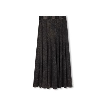 Cabana Mineral Wash Paneled Midi Skirt Black