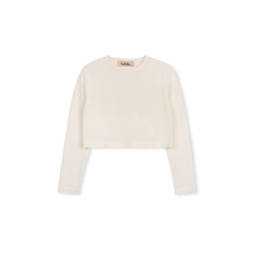 Tustello Class Cropped Knit Sweater Ivory