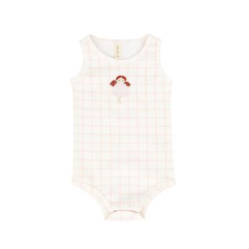 Bebe Jolee Checked Doll Ribbed Romper 