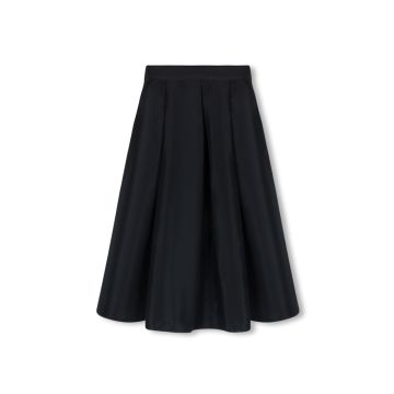 Mallery and Merlot Taffeta Pleated Midi Skirt 