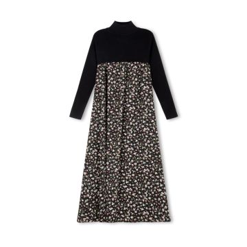 Papillon Printed Pleated Maxi Robe Floral