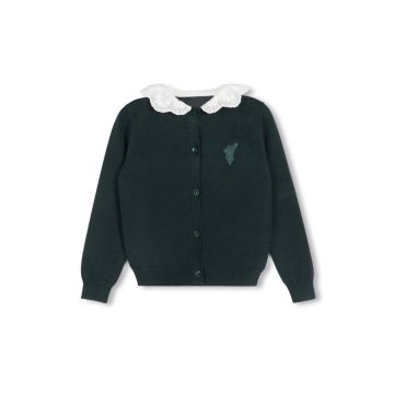 Papillon Ella Ruffle Neck Cardigan Teal