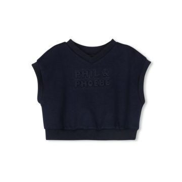 Phil And Phobe Davis Embossed Vest Navy