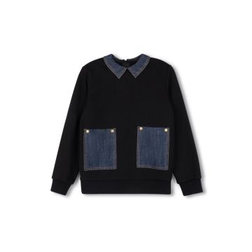 Vibe Denim Collar Sweatshirt 
