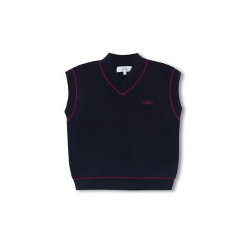 Vibe Mine Heathered Knit Trim Vest 