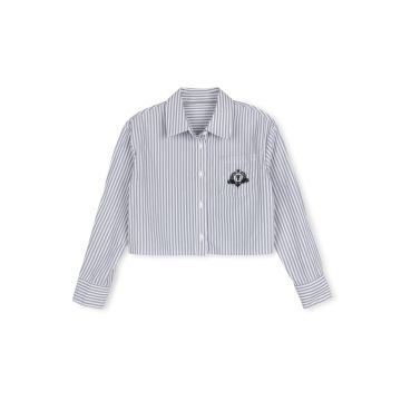 Vibe Striped Embroidered Emblem Shirt
