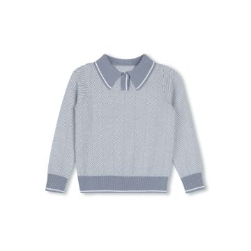 Harper James Beam Chevron Collared Knit Sweater