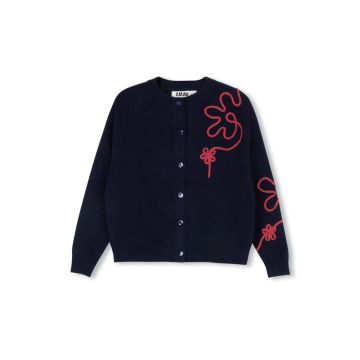 Lilou Hann Embroidered Cardigan Navy