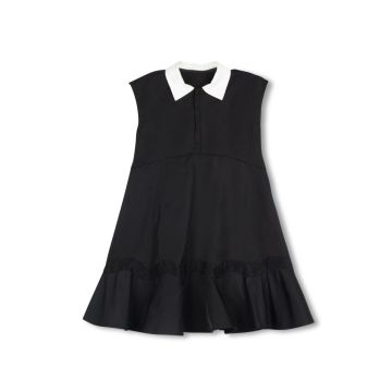 Lilou Taffeta Collared Flare Dress 