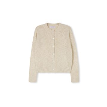 Papillon Wool Knit Cardigan Cream