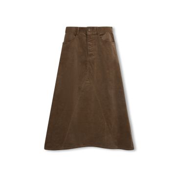 Vibe Faint Corduroy Fringe Hem Skirt