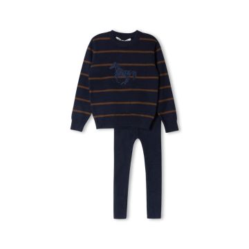 Harper James Striped Horse Sweater Set Navy