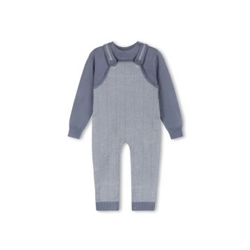 Harper James Beam Chevron Knit Romper Set Blue