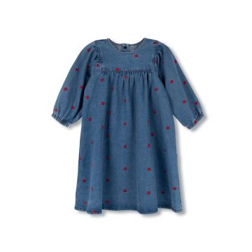 Hello Yellow Chambray Denim Heart Dress