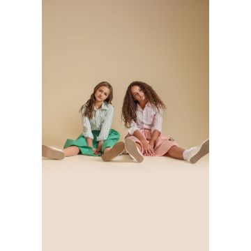 Vibe Sketch Pinstriped Embroidered Blouse