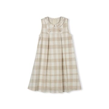 Lilou Neutral Plaid Collared Jumper 