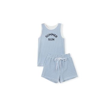 Cabana Seersucker Swim Tank Set 