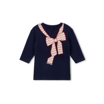 Hello Yellow Neck Bow Printed Tee