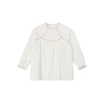 One Child Tally Embroidered Scalloped Trimming Shirt