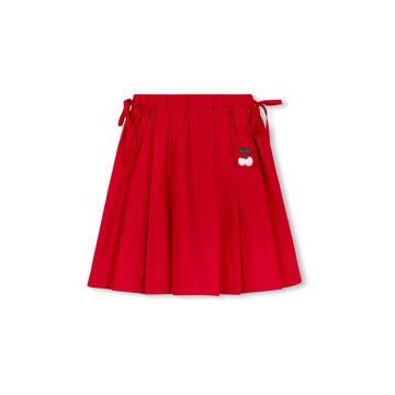 One Child Tessa Embroidered Cherry Pleated Skirt