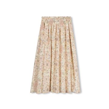 Tustello Floral Printed Gathered Waist Skirt